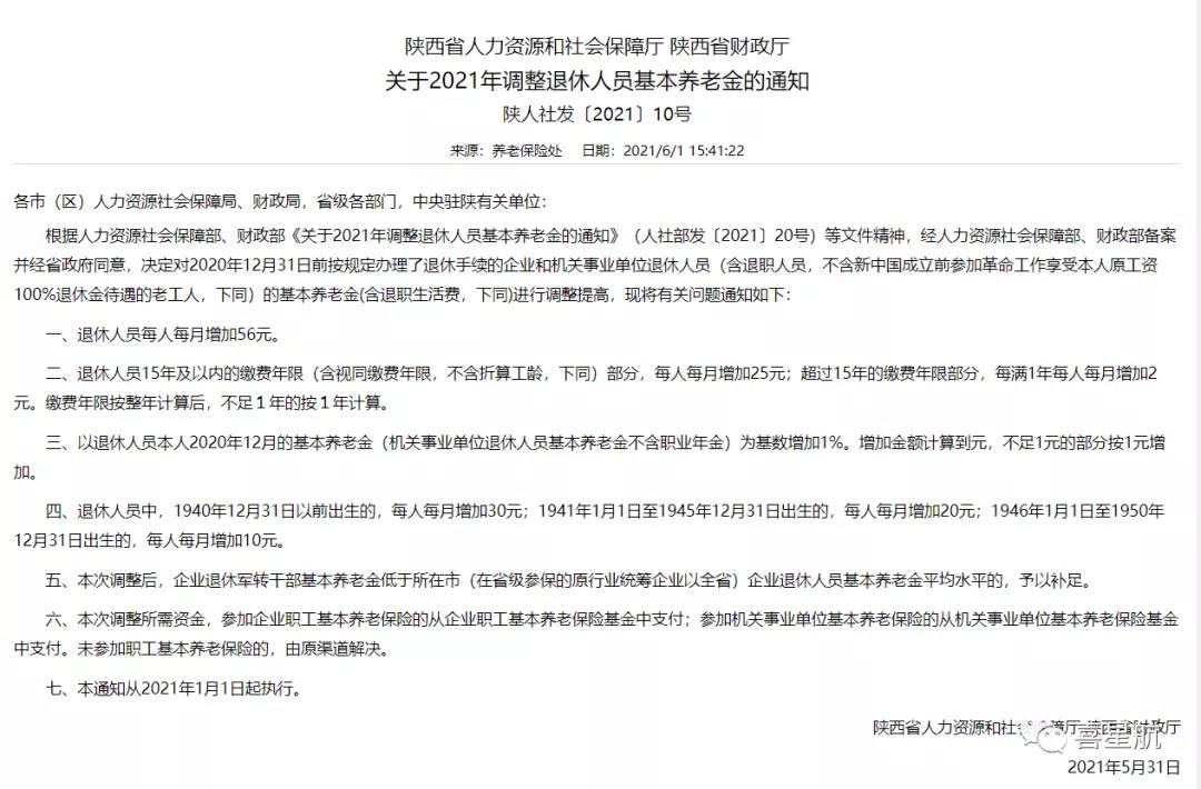 退休人員養老金，上漲啦！(圖1)